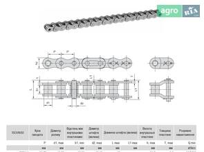 Ланцюг приводний роликовий ПР-31,75-9500-2, ISO 20BH-1, Donghua (5м)